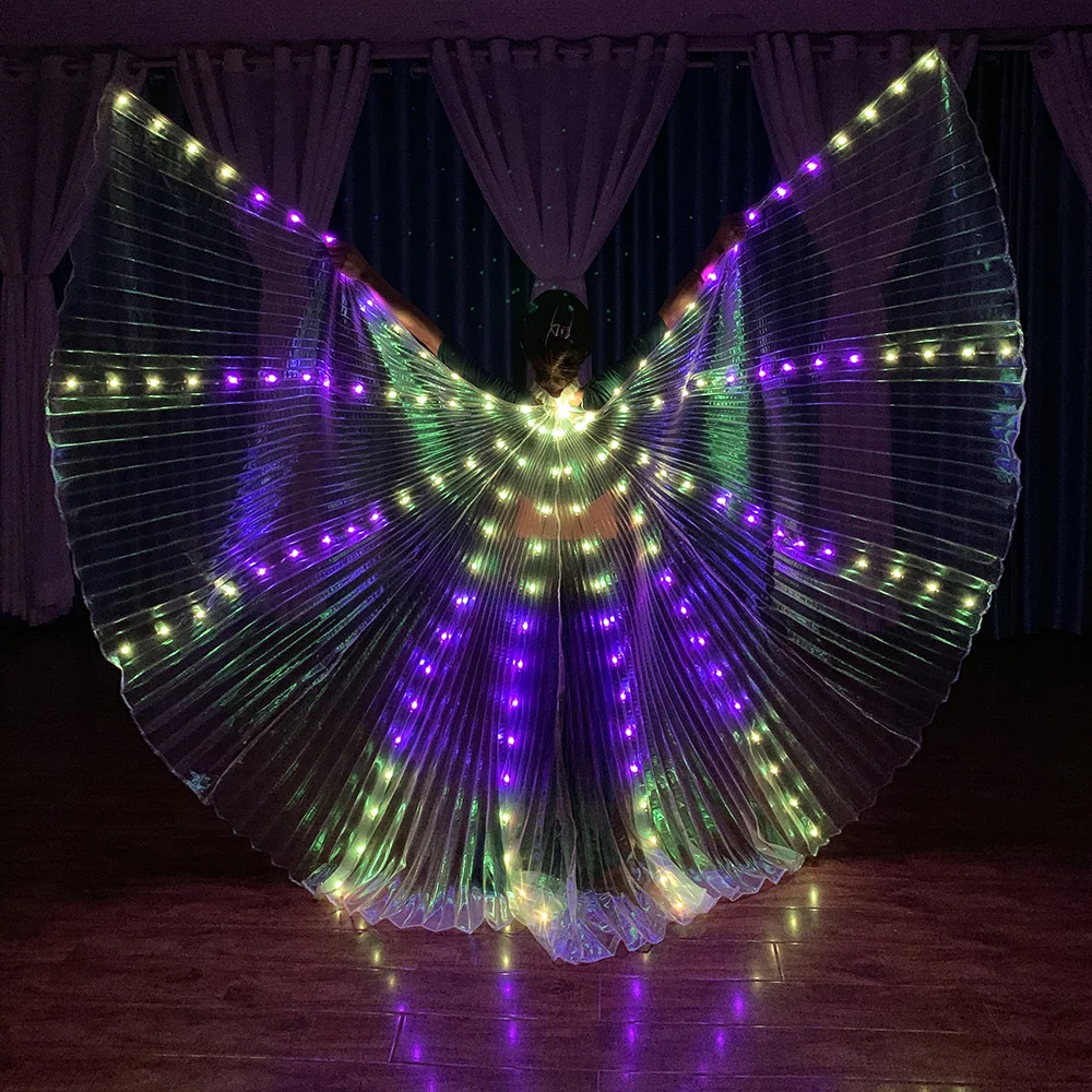 LED Fairy Wings Stage Dancing Light Show Prop Accessories Belly Dance ISIS LED Wings Change Colors