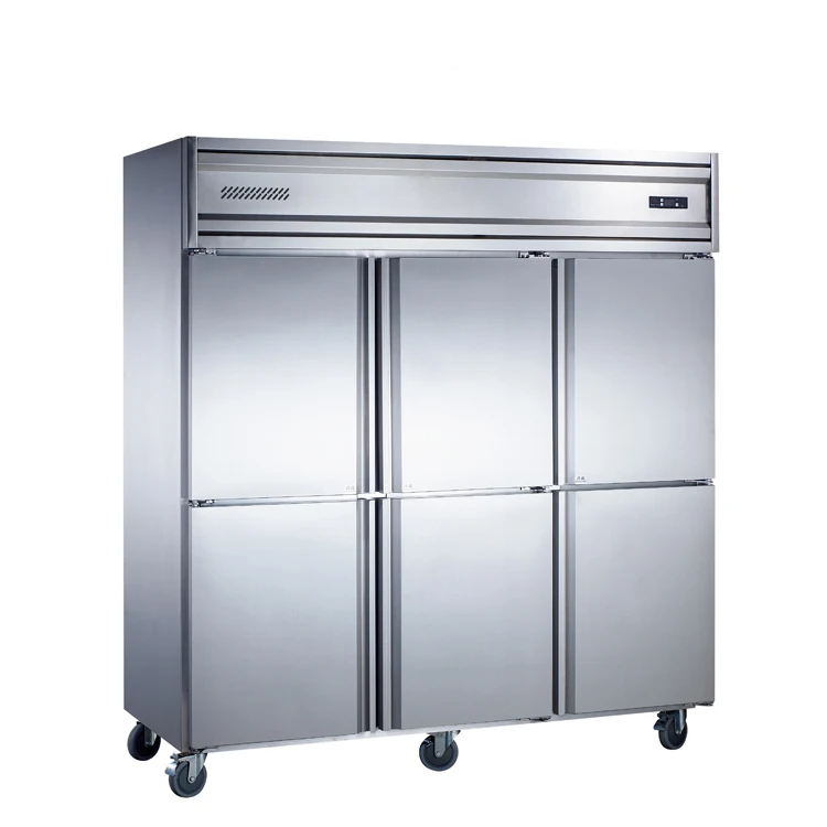 Catering Refrigeration Equipment 6 Doors Static Cooling Commercial Kitchen Vertical Freezer and Refrigerator R219-2