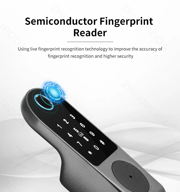 Imagem -03 - Tuya Fechadura Eletrônica Inteligente com Wi-fi Controle Remoto Ttlock Bluetooth Impressão Digital Cartão de Código Keyless Digital Lock