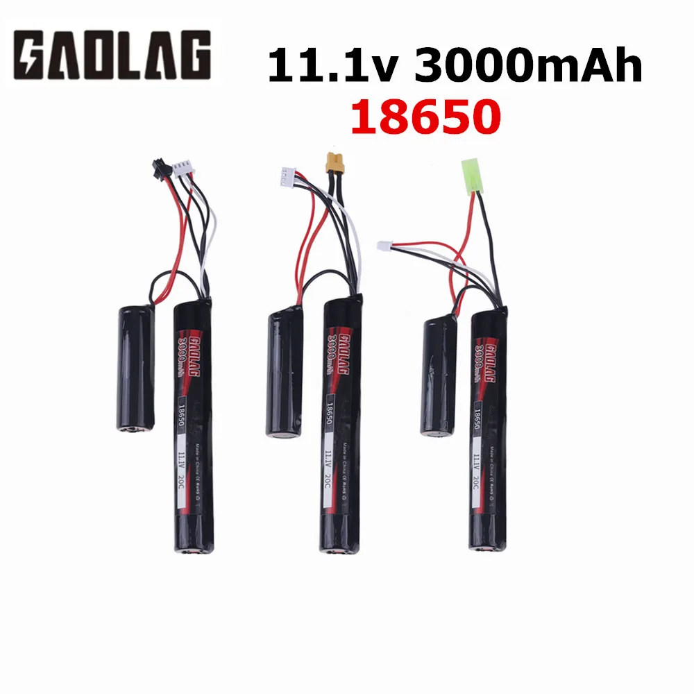 Akumulator do pistoletu Airsoft 11.1V 3000MAH 20C AKKU Mini Airsoft zabawki części modelu pistoletu 3s 11.1V Akumulator SM/XT30/Mini wtyczka tamiya