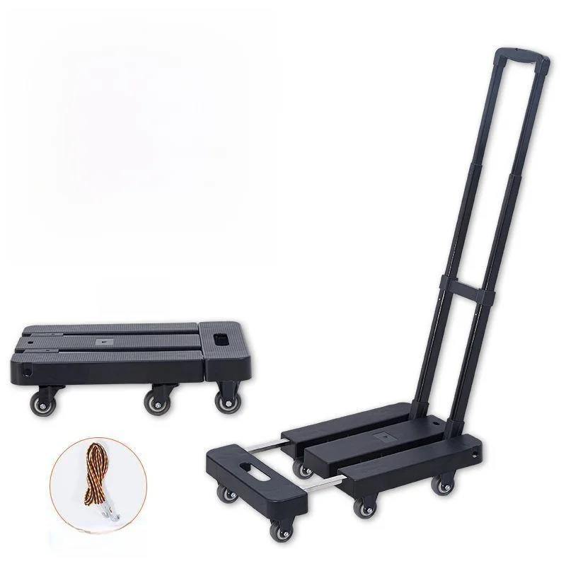 home-use-folding-flatbed-cart-small-push-pull-bar-shopping-hand-truck-iron-material-retractable-handle-market-research