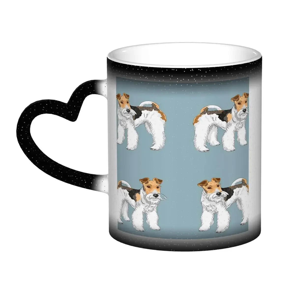 Taza de Cerámica con Diseño Retro de Fox Terrier de Pelo Largo, Divertida Taza para Café, Té, Leche, Regalo para Amigos