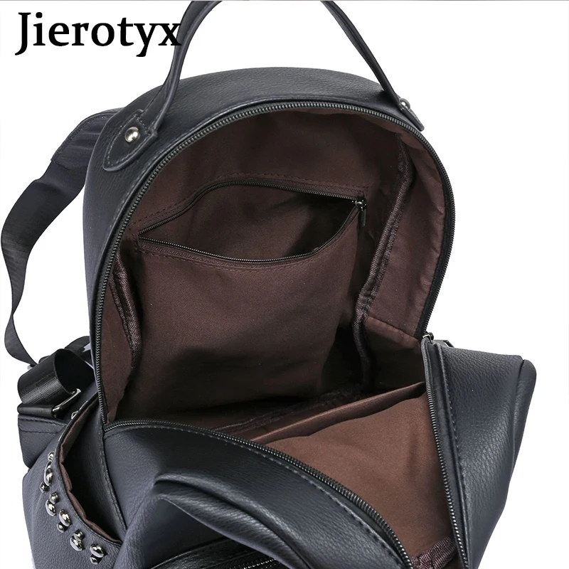 JIEROTYX-Sac à dos clouté à carreaux pour femme, sac à dos fonctionnel, sac à main vintage, sac d\'école de style gothique, sac à dos de voyage, sac