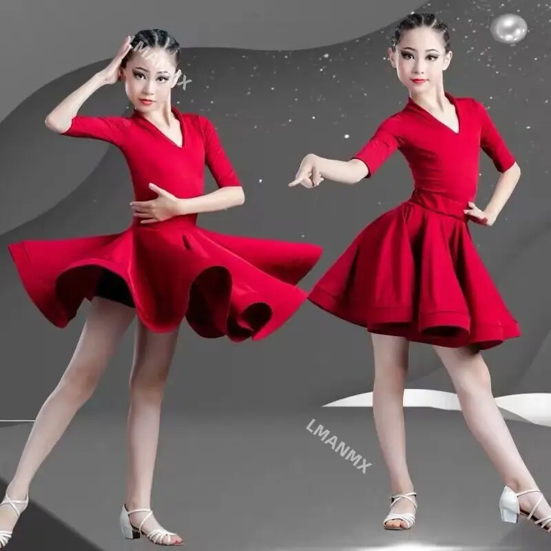 

Новинка 2023 года, элитное платье для латинских танцев для девочек, высококачественная танцевальная юбка, платье для соревнований, тренировочное платье