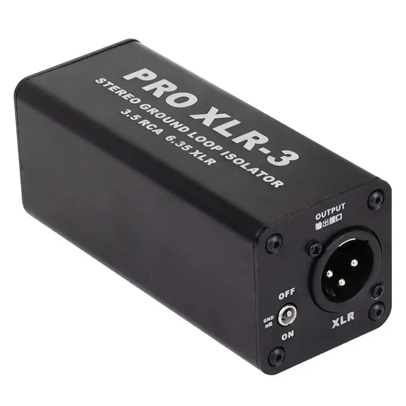 PRO XLR-3 Profesjonalny stereofoniczny izolator pętli uziemienia 3,5 RCA 6,35 XLR Audio Filtr szumów Tłumik szumów Izolator do PC Trwały