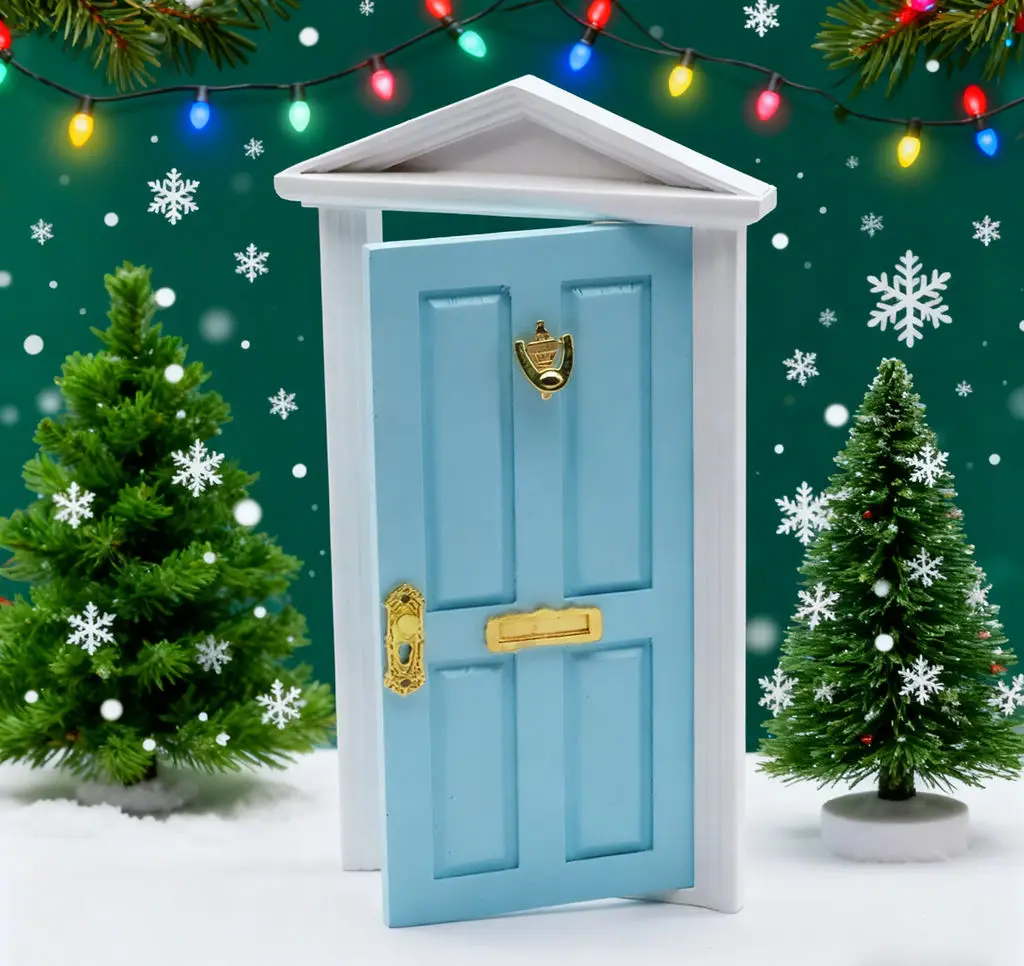 2025 Modny Domek dla Lalek 1:12 Kolorowe Drzwiczki z Wieżą - Mini Drzwiczki DIY do Dekoracji Świątecznych i Mikro Scen oraz Dekoracji OB11