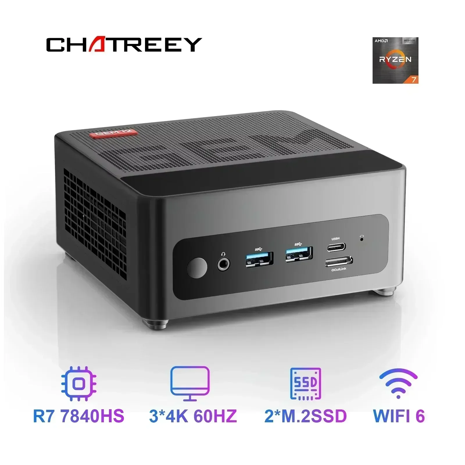 Chatreey Mini PC AN2P Ryzen 5 5625U/3550H Gaming Desktop Computer NVME SSD WIFI6 HD  Windows 11 Pro