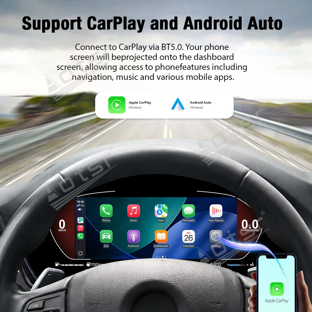 With CarPlay For BMW 5/6/7 Series GT X3/X4/X5/X6 2009~2017 LCD Dashboard Panel Car Instrument Cluster Modification Display