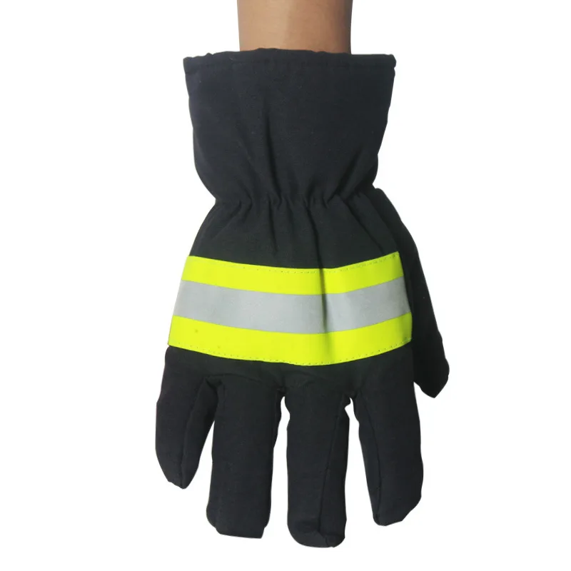 

1 Pair Protection Gloves Heat-resistant Non-slip Wear-resistant Gloves Reflective Strap For Firefighter Welding Cold Weather
