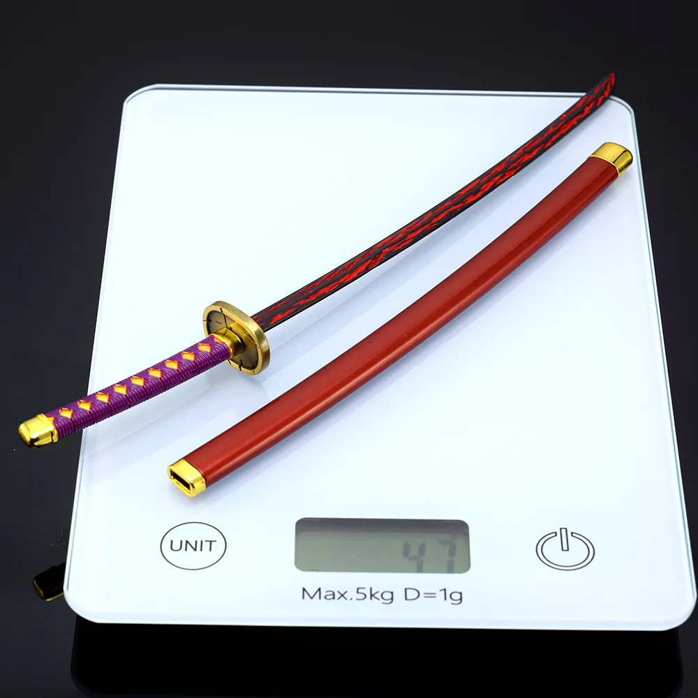 26cm periférico de animé Katana Kurosaki Ichigo Ban Kai Zangetsu accesorios de Cosplay cuchillo de Metal modelo espadas samurái juguetes adornos regalos