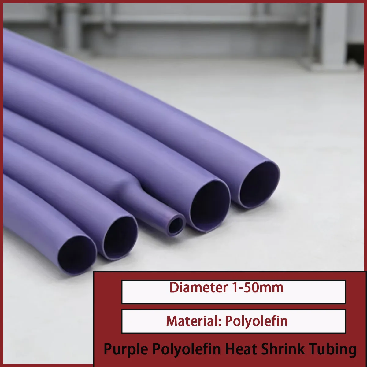 2:1 Polyolefin Heat Shrink Tube Purple Dia 1-50mm Insulated Thermal Cable Sleeve for Wire Protection