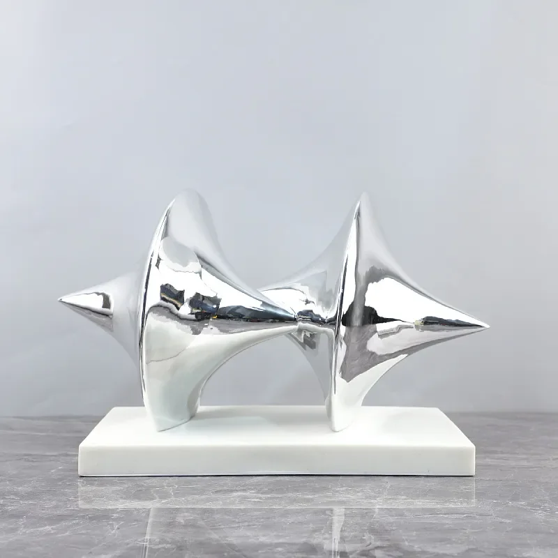 Nordic Creative Resin Electroplating Geometric Gyroscope Art Decorative Ornament Living Room Hotel TV Cabinet Home