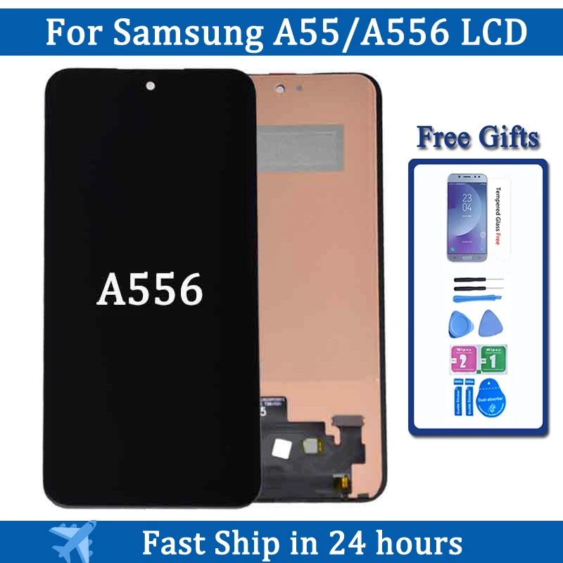 

ЖК-дисплей TFT oled для Samsung A55 A556U A556B A5560 A556E, сенсорный экран с рамкой для Samsung A55, зеркальный ЖК-экран