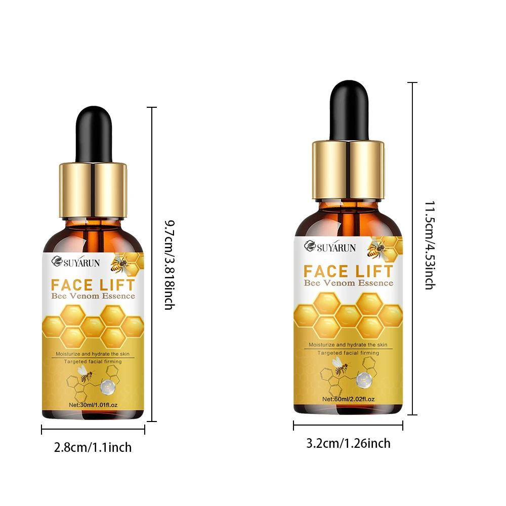 سم النحل المضاد للتجاعيد جوهر مكافحة الشيخوخة البولي ببتيد حمض الهيالورونيك جوهر إصلاح ترطيب ثبات جوهر بشرة الوجه #4