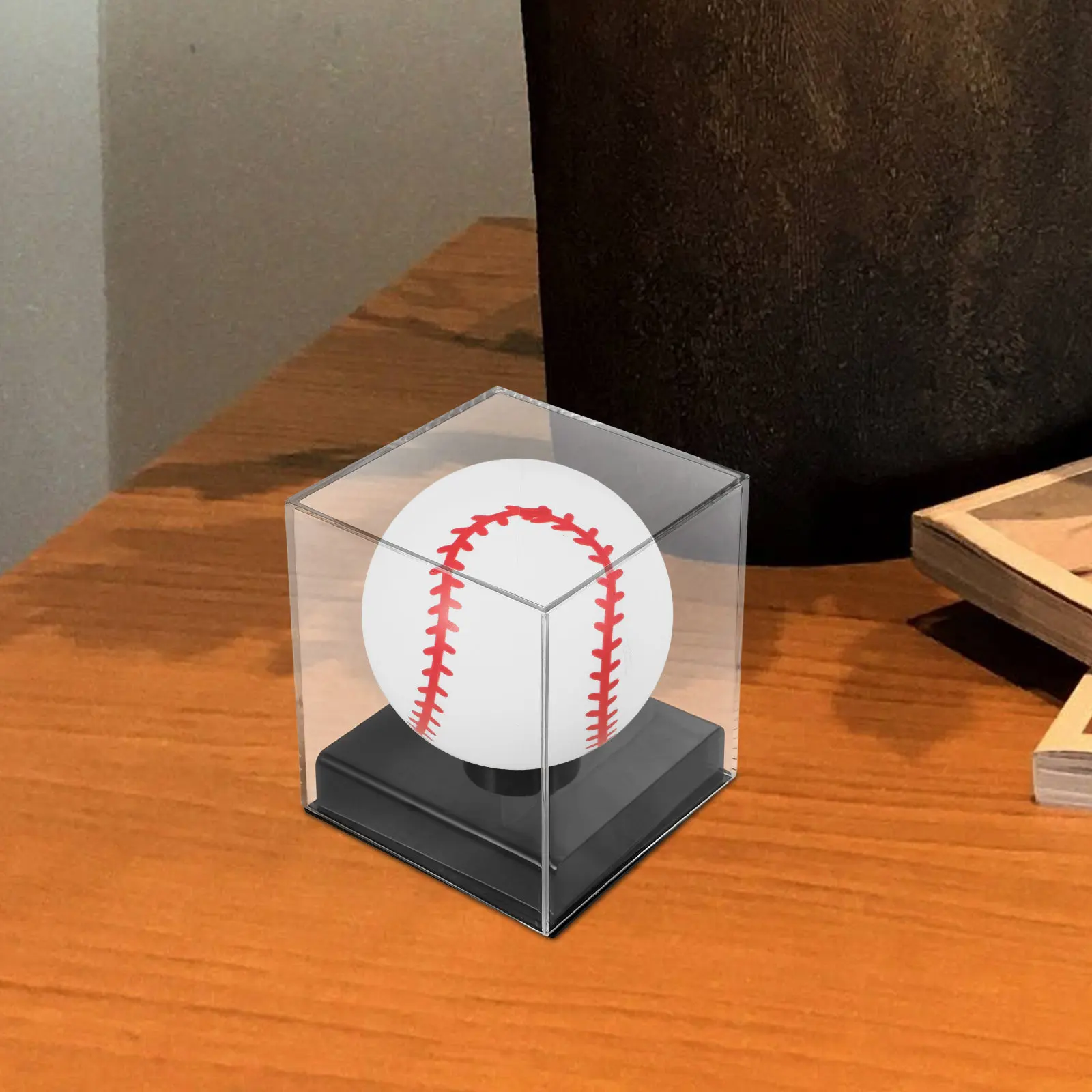 Baseball Display Case Clear Square Acrylic Cube Holder Compact Size Baseball Holder Display Box for Balls Storage