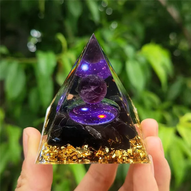 AS98-C Pyramid Ornaments Crystalenergy Generator Orgone Pyramid For E-Energy Protection Healing Meditation Crystal Chakra Durabl