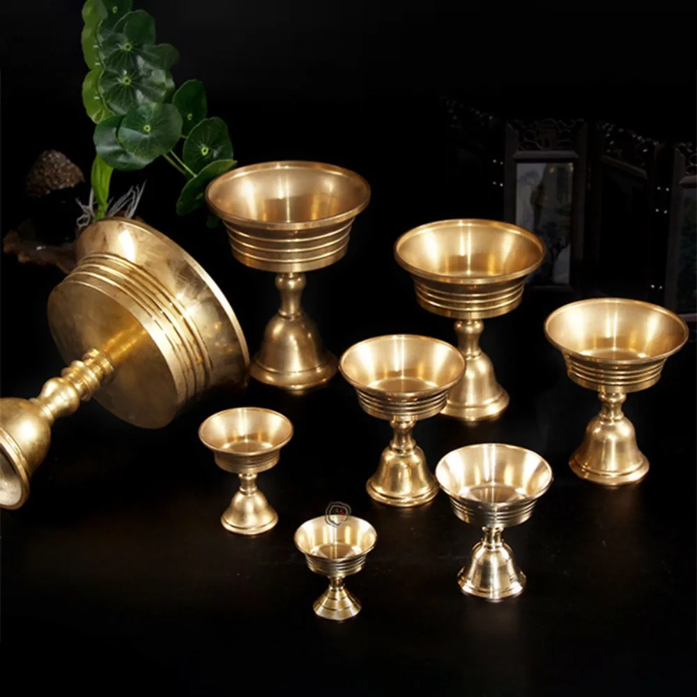 Universal Copper Butter Lamp Holder Golden Multi-Size Long Lamp Candlestick Candle Cup Festival Ornament