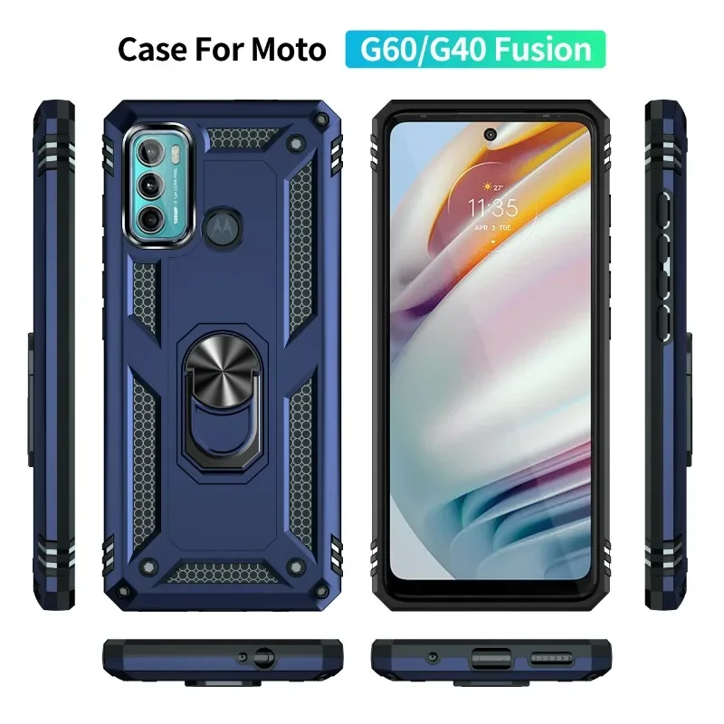 Shockproof Cover For Moto G60 G71 Case Moto G50 G40 G52 G31 G10 G20 G30 Fusion Ring Holder Phone Case For Motorola G31 G22 G51