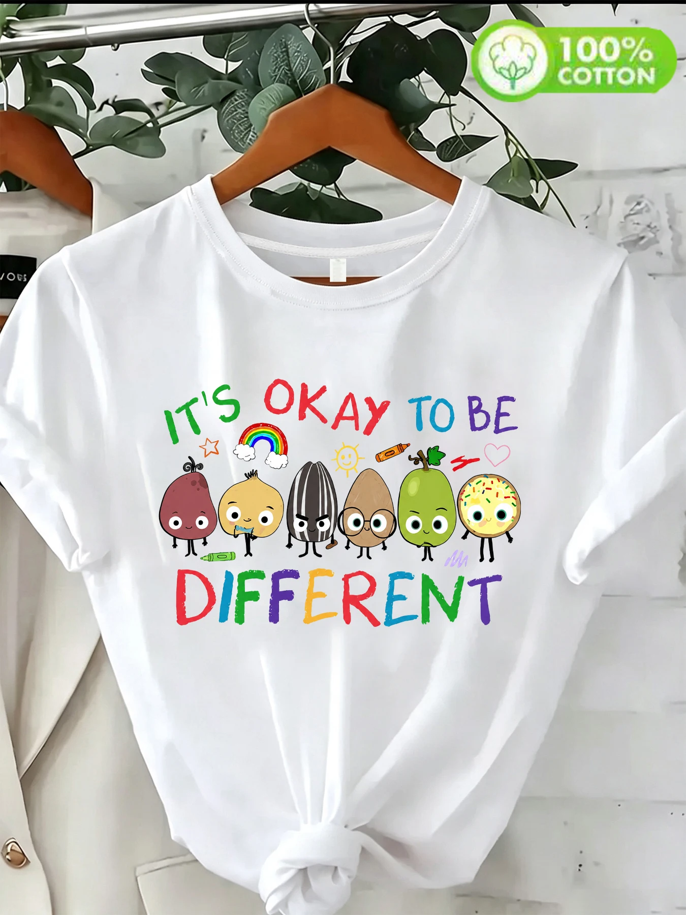 【ZXH193】Summer short sleeved women's cotton T-shirt street trend cartoon potato print women's T-shirt top home work clothing
