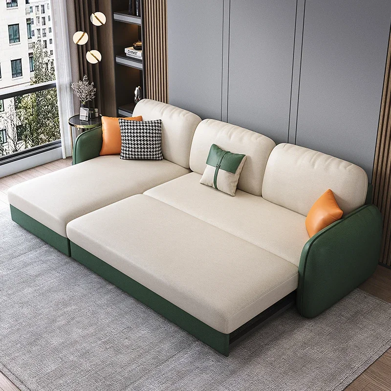 

Technology cloth sofa bed folding dual-purpose retractable sitting and sleeping small apartment living room home storage corner