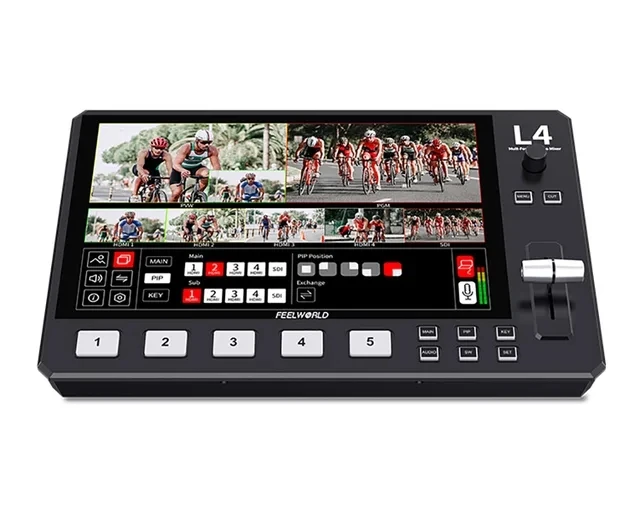 L4 Video Switcher Multi-camera Video Mixer 10.1 Inch Touch Screen USB3.0 Fast Streaming Live Streaming Equipments