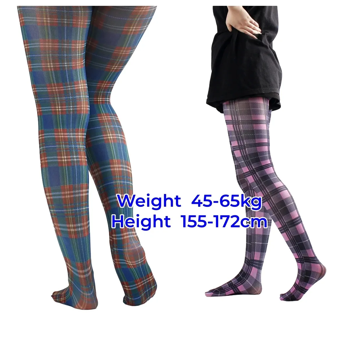 Fashion Women's Classic Plaid Printed Pantyhose Christmas Accessories Scottish Tartan Cotton Stockings New Year Pants