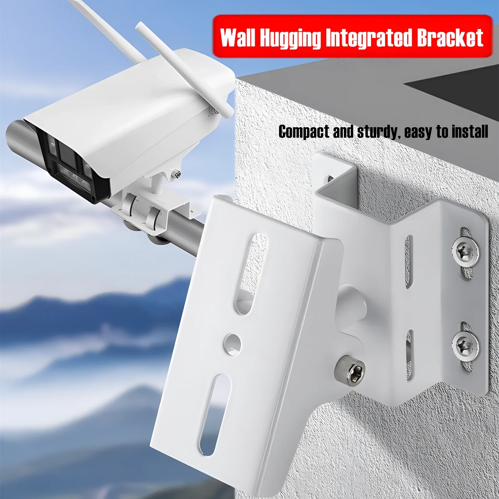 Imagem -02 - Monitoramento Hoop Bracket Vigilância Segurança Cctv Câmera Pole Mount Pólo Vertical Instalação Horizontal Braço