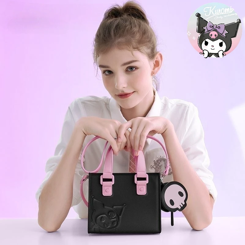 

Sanrio Kuromi cartoon cute handbag kawaii girls sweet single shoulder crossbody bag Valentine's Day Halloween Christmas gift.