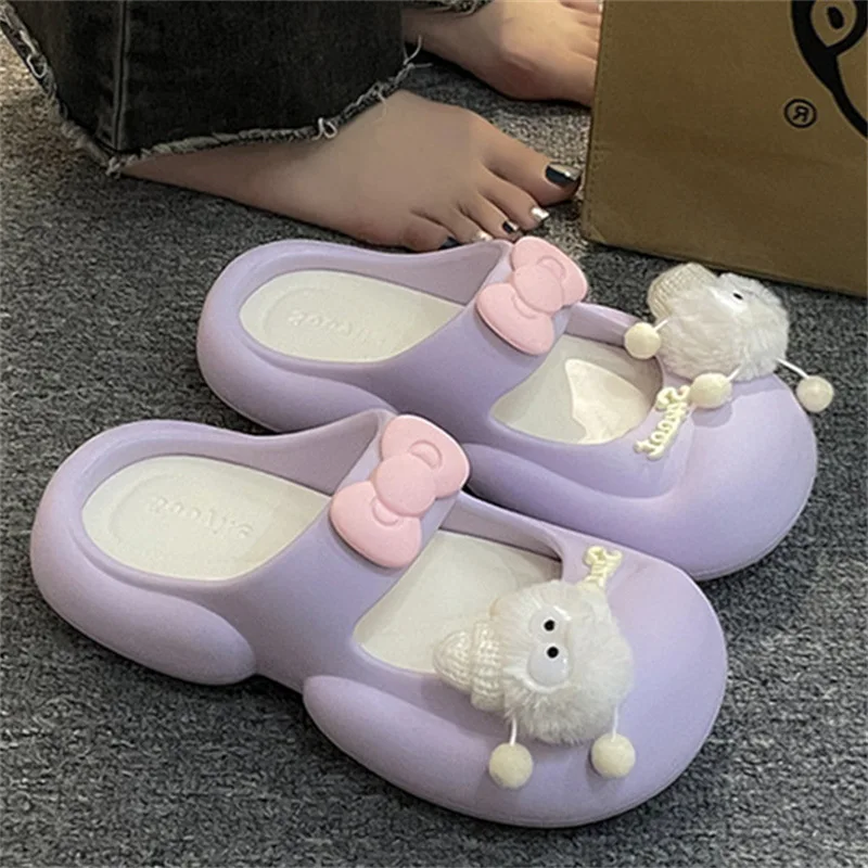 Cute Fairy  Slippers for Women\'s Summer Outer-Wear Thick-Soled Clogs Shoes Sandals For The Beach