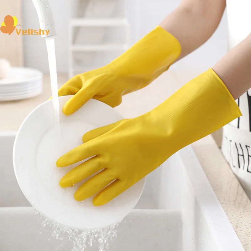 

Housework Gloves Dishwashing Gloves Waterproof And Oil-proof Household Kitchen Dishwashing Clothes Washing Vegetable Gloves