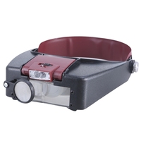 Headband Magnifier LED Light Lamp Jeweler Head Mounted Glass Loupes