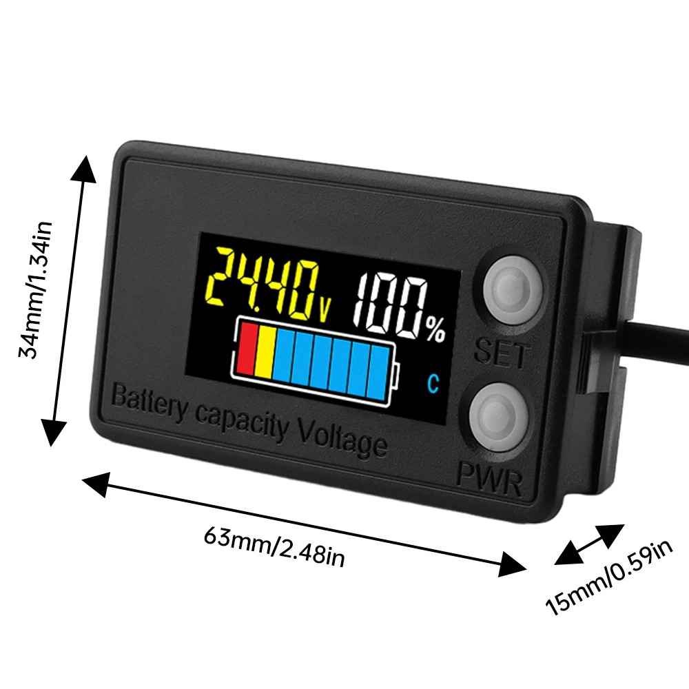 DC 7-100V Lithium Battery Capacity Indicator LCD Digital Display Battery Tester for Acid LiFePO4 Lithium Iron Battery