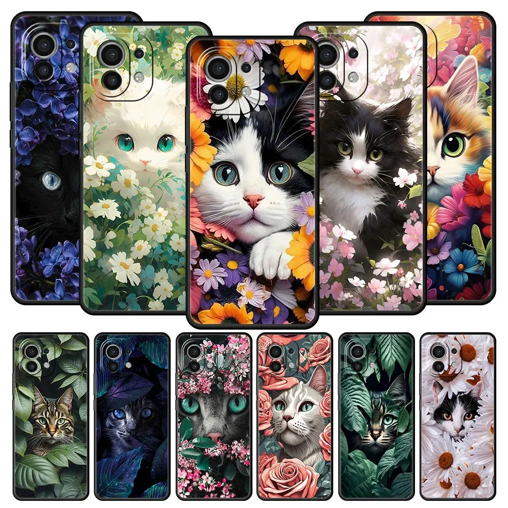 Cute Detection cat Phone Case For Xiaomi 14 13T 12T Pro 12 13 11 Ultra Mi Note 10 Lite 10T 5G 11X Pro 11T 11i 9T Silicone Cover