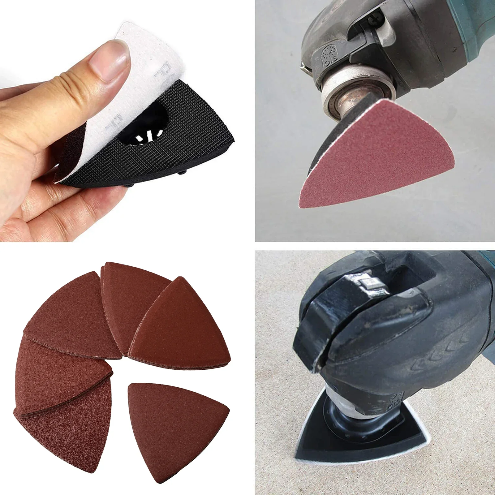 Sanding Disc Triangle Sandpaper 3-1/8 Inch Oscillating Multi Tool Sanding Pad Triangular 120 180 240 320 400 Grit