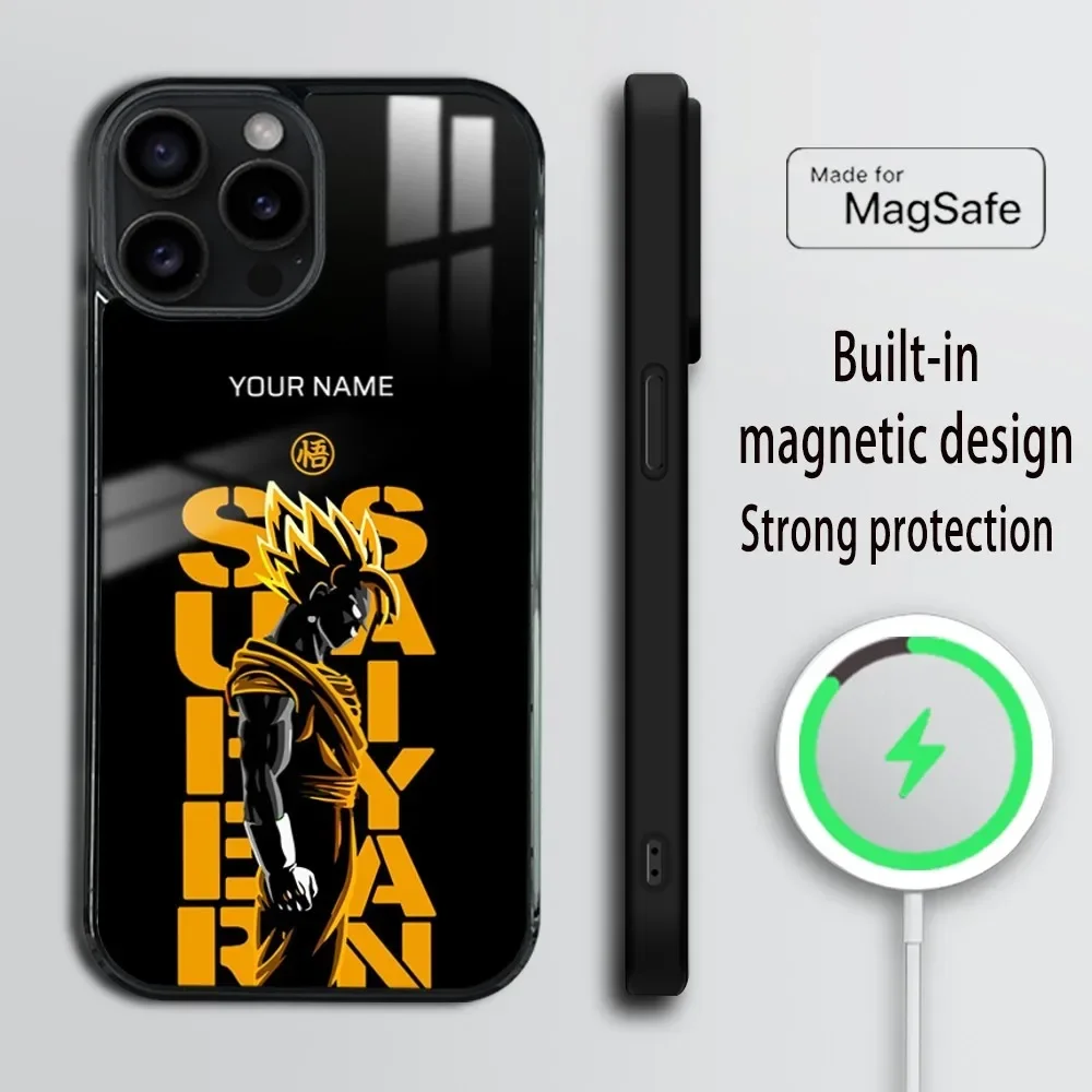 Anime D-Dragon Balls Phone Case For iPhone 16 15 14 13 12 11 Pro Max Plus Mini Magsafe Mirror Wireless Magnetic Cover