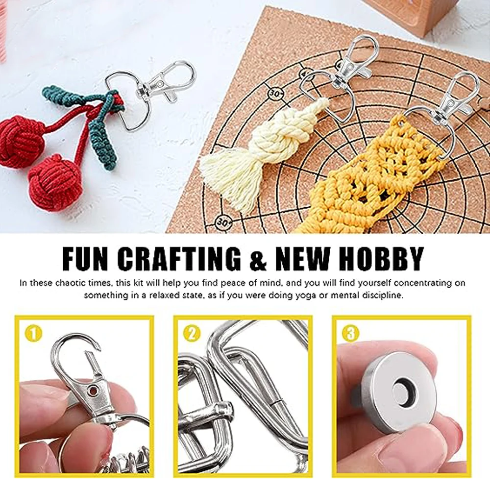 18/15PCS Purse Hardware Buckles Sets Bag Making Assortment Kit Includes Swivel D Ring Hooks Clasps Slide Buckles Snap Button