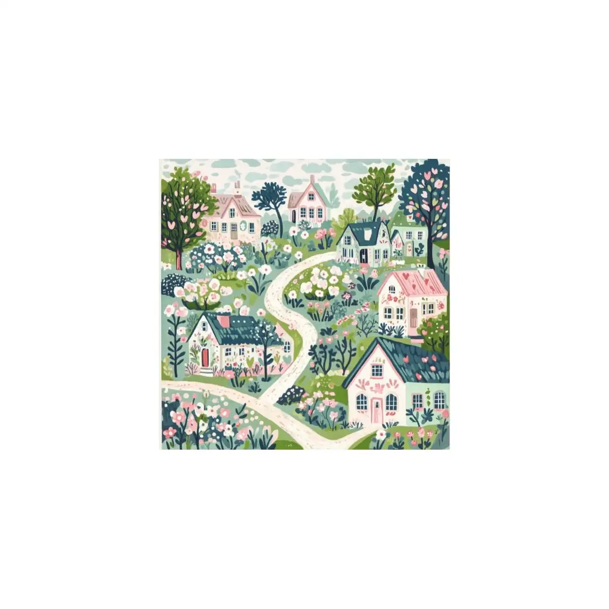 1PC Frameless 40X40cm/ 15.7x15.7-inch 11CT/14CT Printed Cross-Stitch DIY Set, Beautiful Scenery, Suitable for Adult Beginners