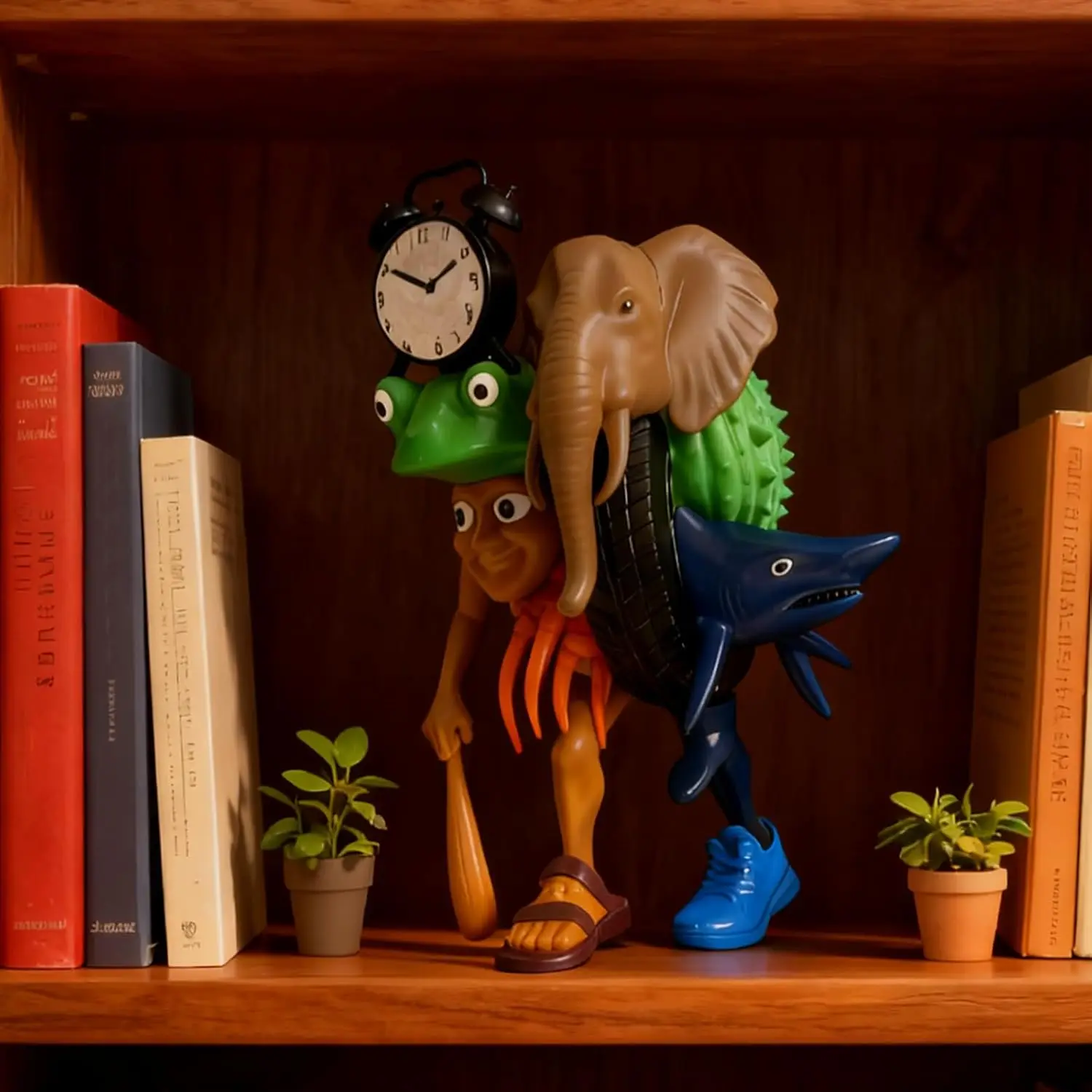 Brain Rot Toys Tungtungtung Sahur, Tralalero Tralala Shark, Combination of Italian Brainrot Characters Desk Decor Figurine Gifts