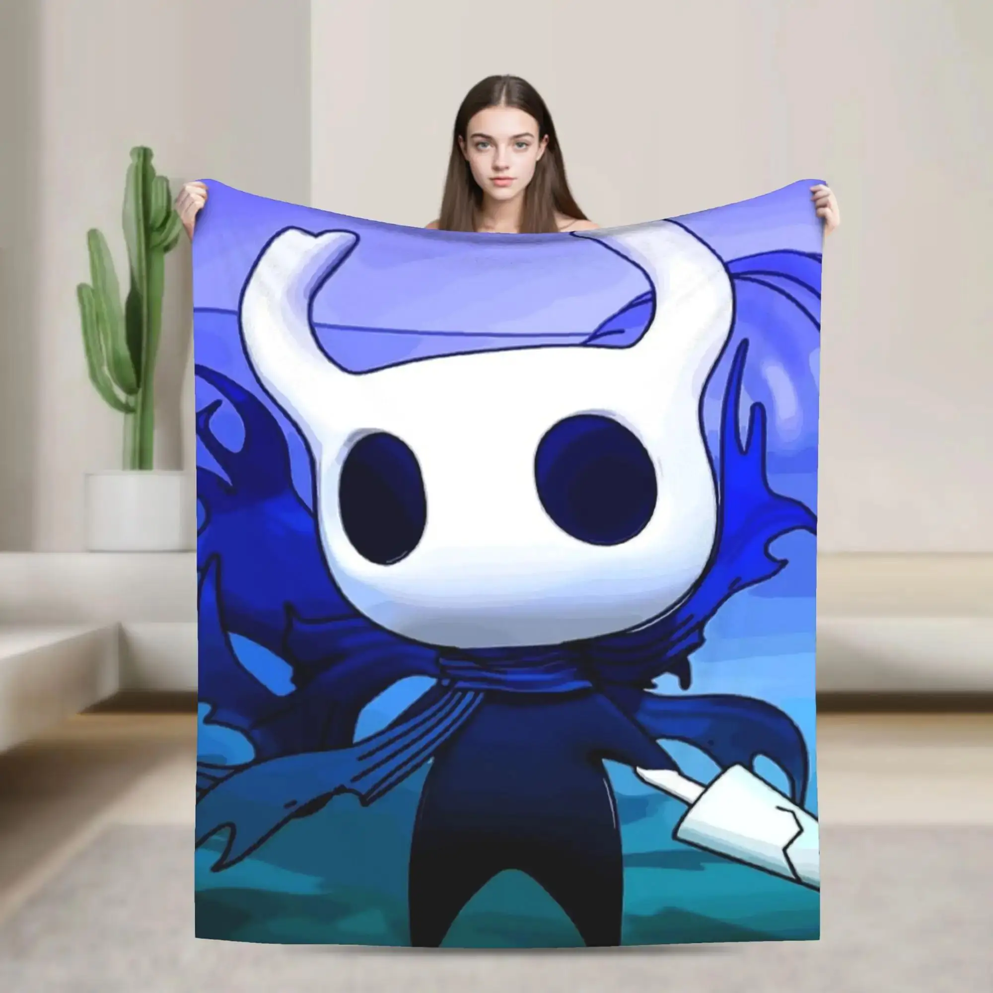 

Японское аниме-покрывало Hollow Knight: Теплое плюшевое одеяло для детей и взрослых, эстетичное фланелевое покрывало для дивана, кровати, улицы