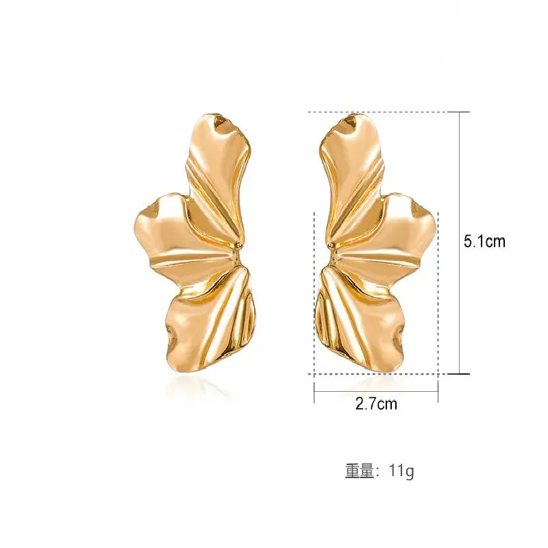 Custom 2 PCS Fashionable Trending Petal Earrings for Women Outdoor Travel Carnival Banquet Party Festival Dress Gifts