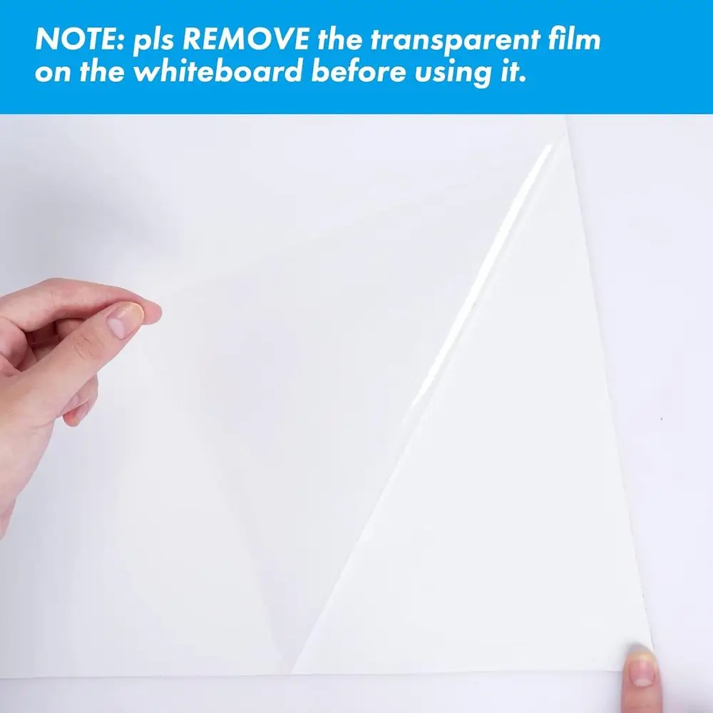 ورق جدران سبورة بيضاء مغناطيسي جاف مقاس 48 × 94 بوصة مع لاصق وأقلام تحديد وممحاة ومغناطيس #6