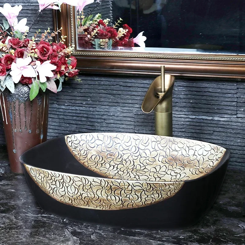 

Simple Ceramic Washbasin Bathroom Table Basin Oval Wash Basin