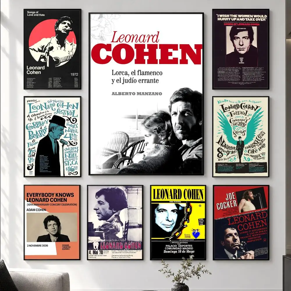 music Leonard Cohen Poster  HD Poster Simple Home Decoration Suitable for Living Room Bedroom Corridor Gift Giving