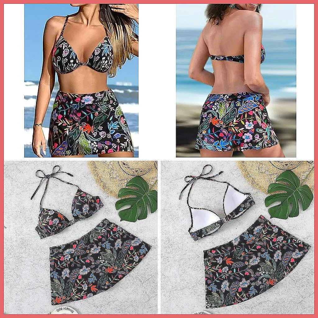 

Sexy Push Up Bikini Set with Skirt 2026, Women's High Waist Swimwear for Beach Pool (Characters: 68)