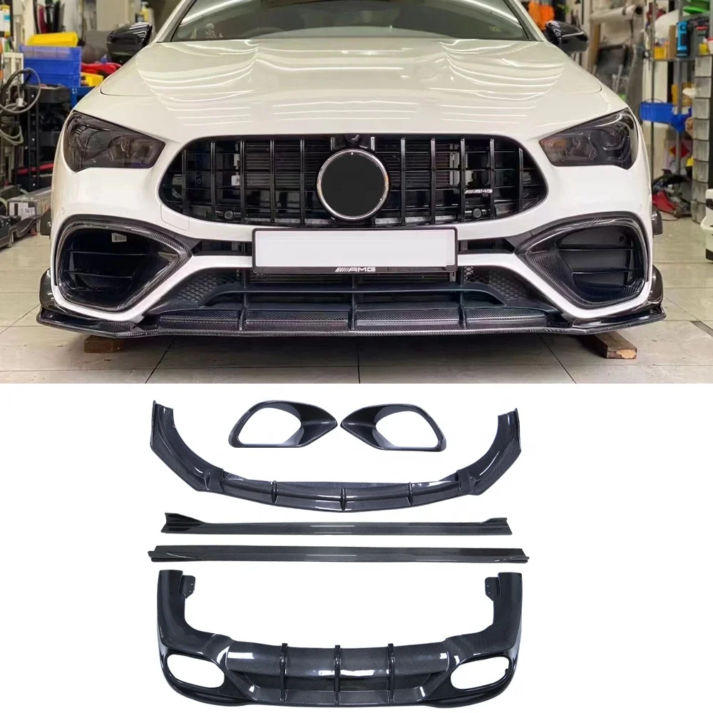 Carbon Fiber Bodykit Rear Bumper Lip Rear Diffuser  Side Skirts  for Mercedes Benz W118 C118 CLA-Class CLA220 CLA260 CLA250