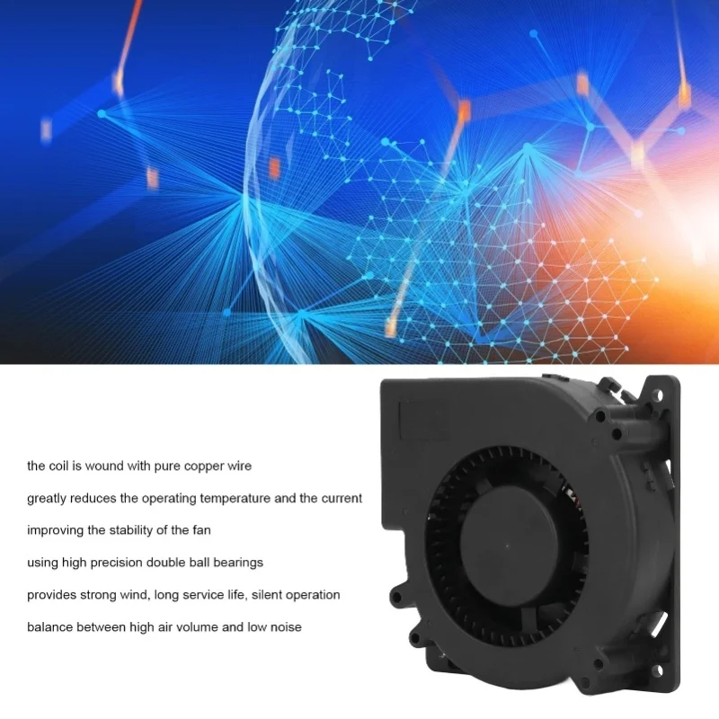 Centrifugal Blower 12V 2A 3600RPM Dual Ball Bearing Air Blower Fan For Communication Base Station