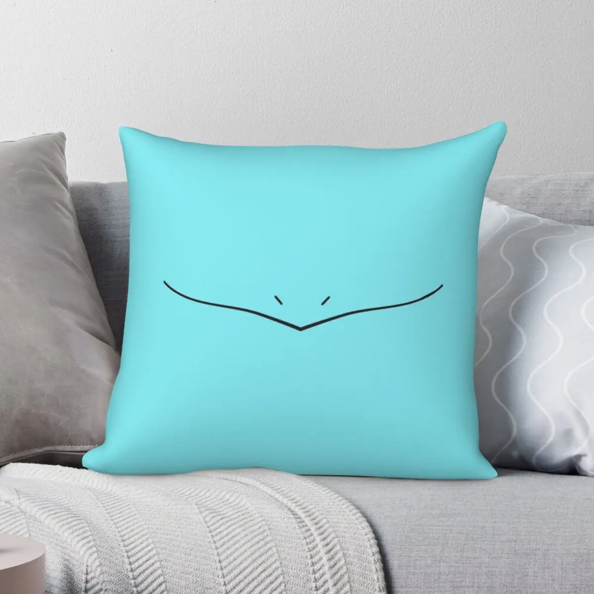 Smiling Aquatic Turtle Square Pillowcase Polyester Linen Velvet Printed Zip Decor Throw Pillow Case Bed Cushion Cover