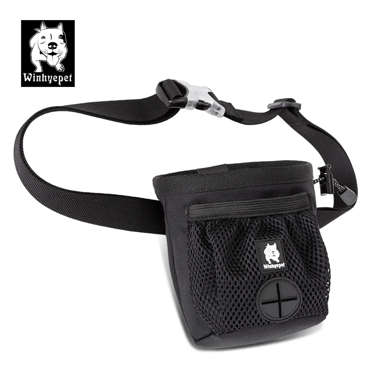 Winhyepet Dog Treat Bag Drawstring Carries Pet Pockets Food Poop Bag Pouch Pet Hands Free Training Waist Bag Pet Product