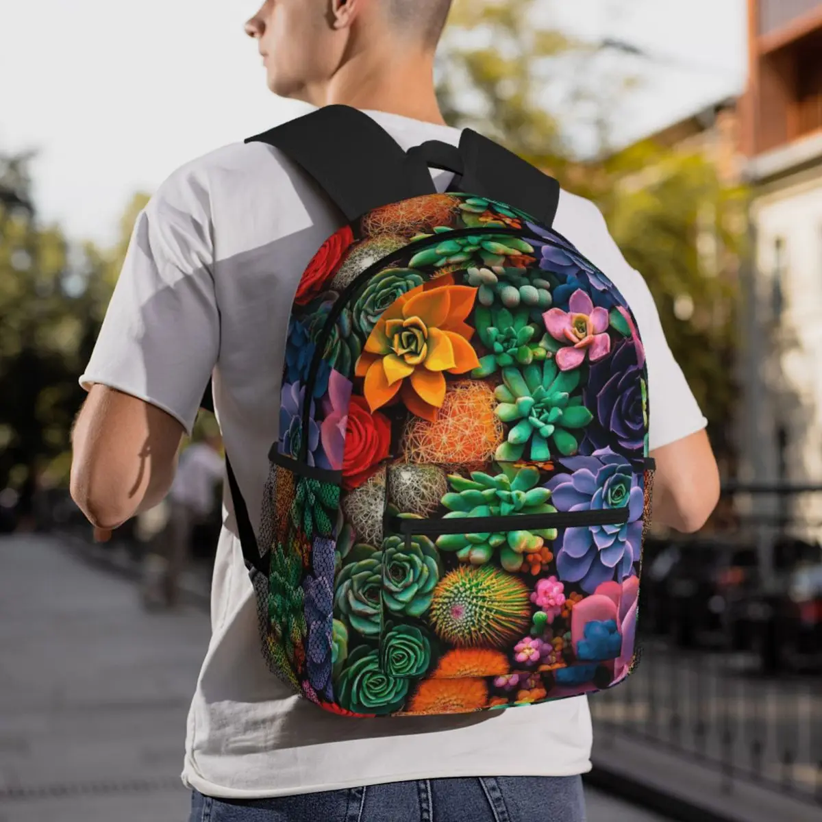 Succulent Plants Green Leaves Pattern (5) Backpack Student BookBag Children School Bag Computer Shoulder Bags for Boys Girls