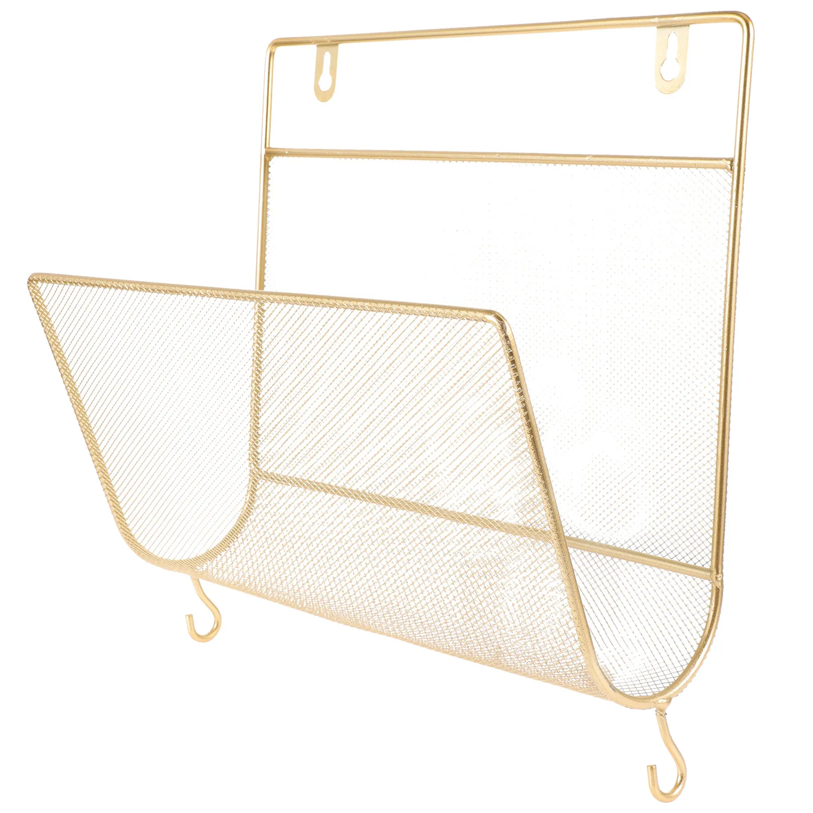 

European Style Wall Hanging Book Shelf Iron Art Magazine Rack Large Capacity Storage Holder for Documents Files Records Wall